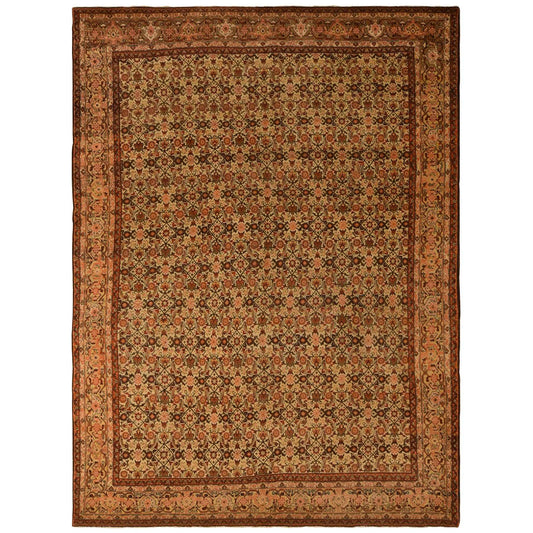 Antique Wool Hand Knotted Rug Brown Brown 8.3X11.5 -O078266
