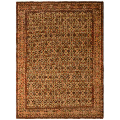 Antique Wool Hand Knotted Rug Brown Brown 8.3X11.5 -O078266