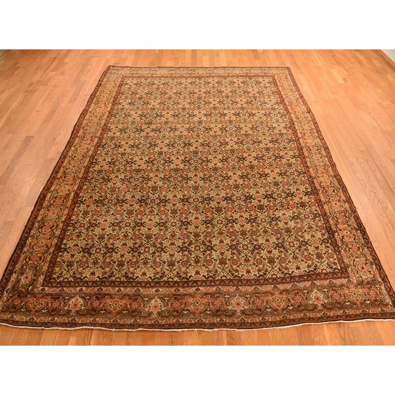 Antique Wool Hand Knotted Rug Brown Brown 8.3X11.5 -O078266