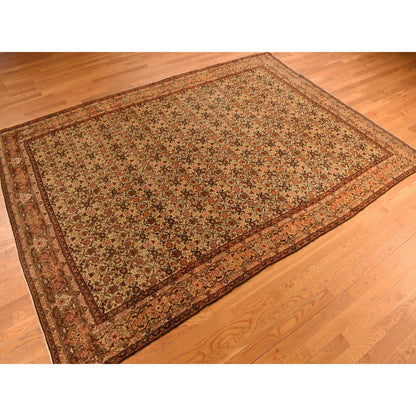 Antique Wool Hand Knotted Rug Brown Brown 8.3X11.5 -O078266