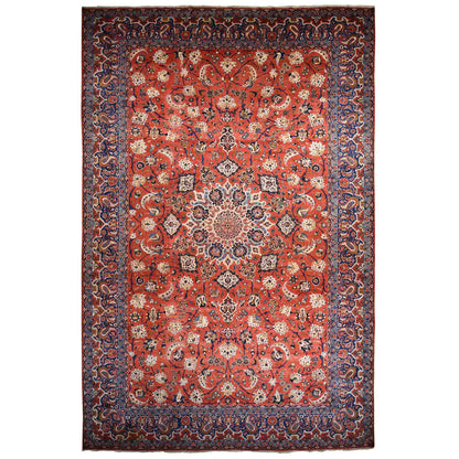 Persian Wool Hand Knotted Rug Red Red 13.10X21.10 -O078270