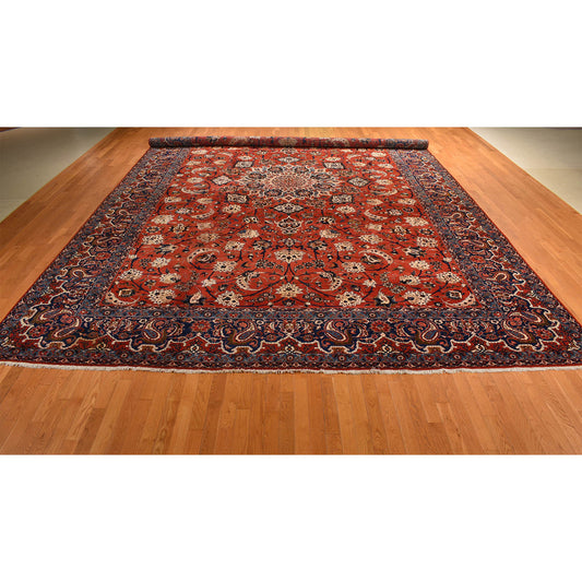 Persian Wool Hand Knotted Rug Red Red 13.10X21.10 -O078270