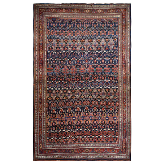 Persian Wool Hand Knotted Rug Blue Red 12.6X20.1 -O078272