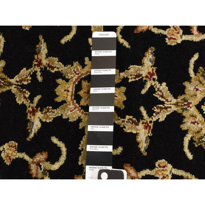 Rajasthan Wool & Silk Hand Knotted Rug Black 4.2x4.2 -O078281