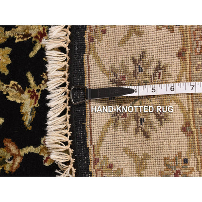 Rajasthan Wool & Silk Hand Knotted Rug Black 4.2x4.2 -O078281