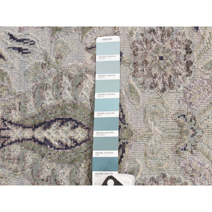 Wool and Silk Wool & Pure Silk Hand Knotted Rug Grey No Border 3.0X11.10 -O078282