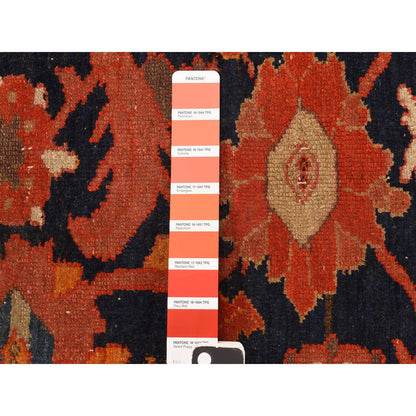 Antique Wool Hand Knotted Rug Orange Ivory 4.0X6.2 -O078284