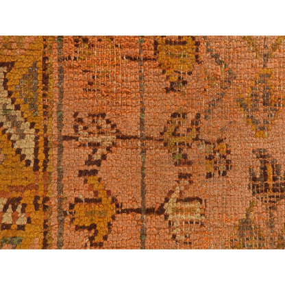 Antique Wool Hand Knotted Rug Orange 2.1x8.3 -O078285
