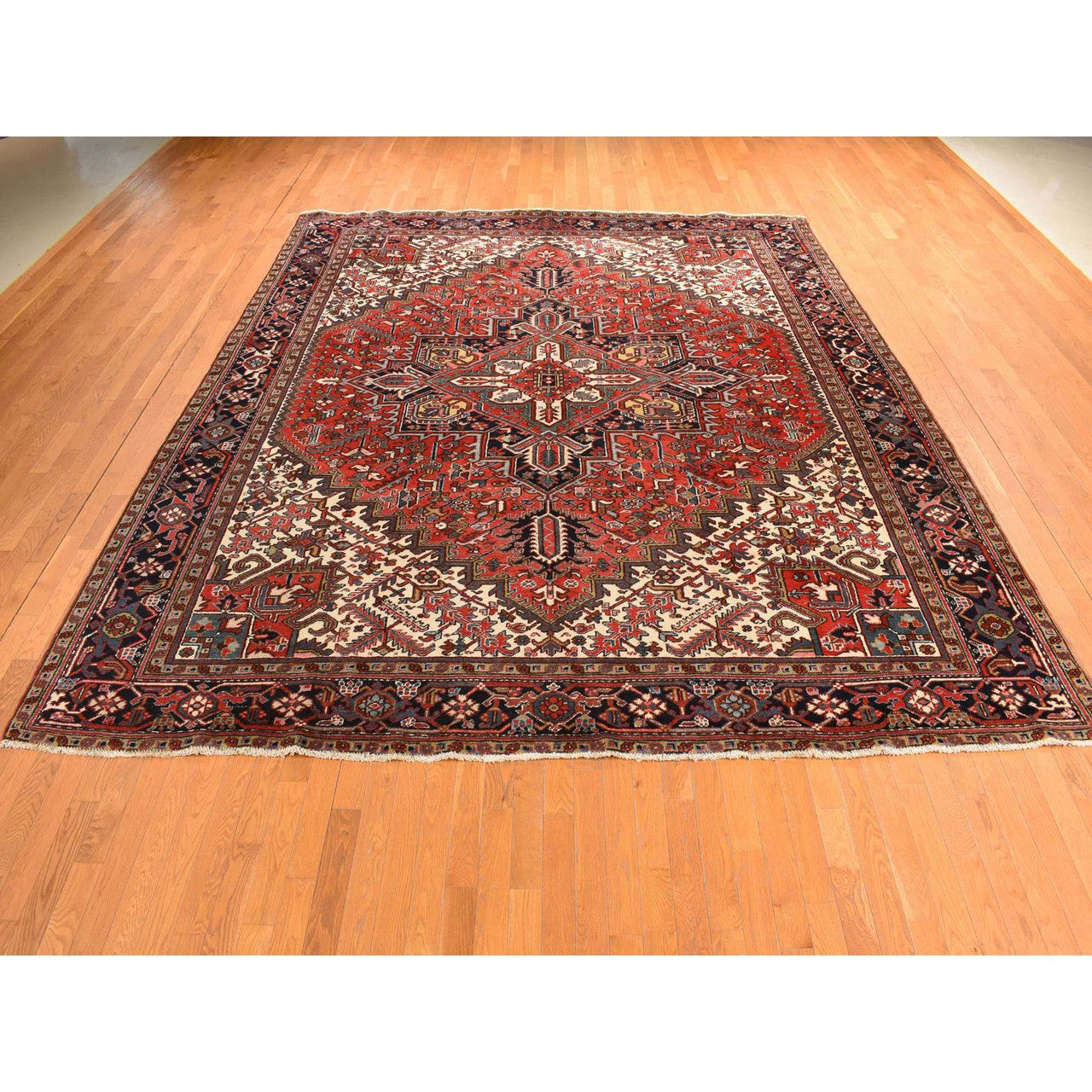 Red 10'8" x 12'8" Heriz Midnight Hand knotted Wool Rug - Sku: O078290