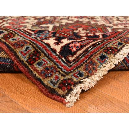 Heriz Wool Hand Knotted Rug Red Midnight Blue 10.8X12.8 -O078290