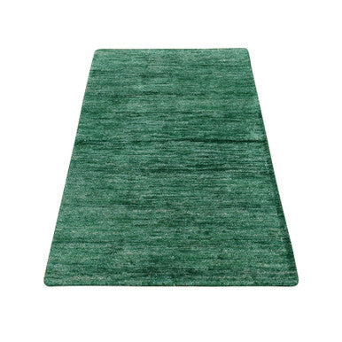Modern and Contemporary Sari Silk Hand Knotted Rug Green No Border 2.0X3.1 -O078294