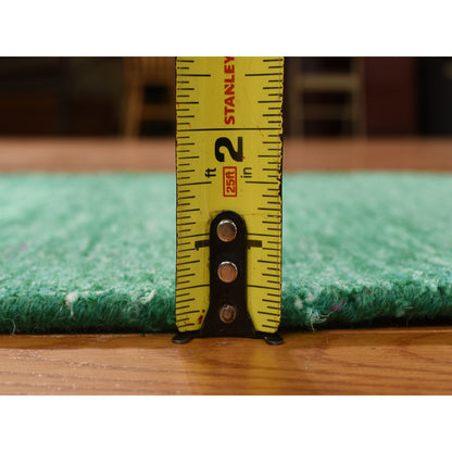 Modern and Contemporary Sari Silk Hand Knotted Rug Green No Border 2.0X3.1 -O078294