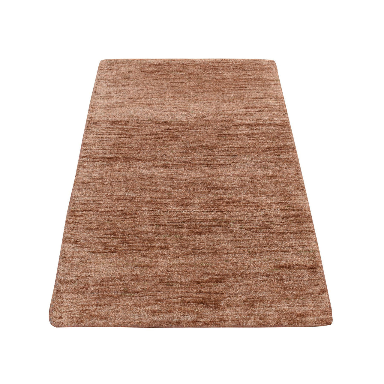 Brown 2'0" x 3'1" Modern and Contemporary Sari Hand knotted Silk Rug - Sku: O078296