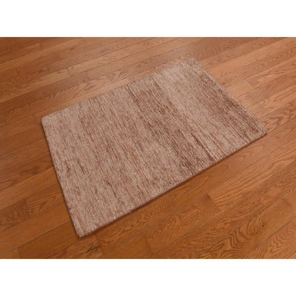 Modern and Contemporary Sari Silk Hand Knotted Rug Brown No Border 2.0X3.1 -O078296