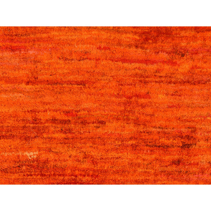 Modern and Contemporary Sari Silk Hand Knotted Rug Orange No Border 2.1X3.3 -O078297
