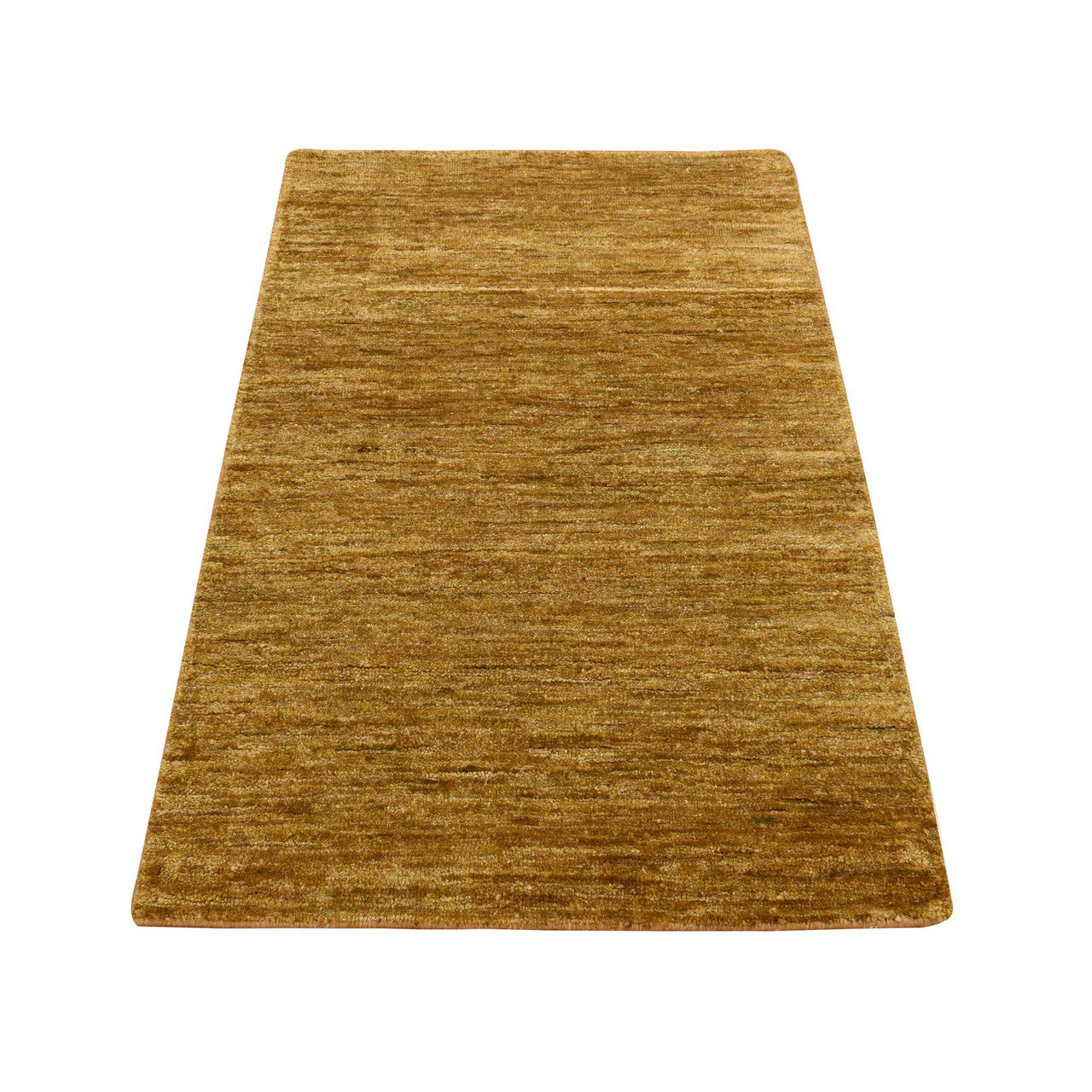 Brown 2'0" x 3'1" Modern and Contemporary Sari Hand knotted Silk Rug - Sku: O078298