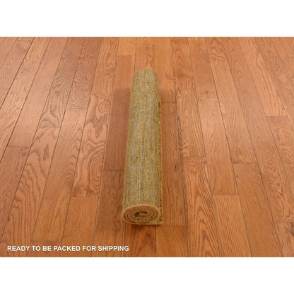 Modern and Contemporary Sari Silk Hand Knotted Rug Brown No Border 2.0X3.1 -O078298