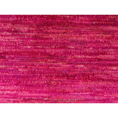 Modern and Contemporary Sari Silk Hand Knotted Rug Pink No Border 2.1X3.1 -O078299