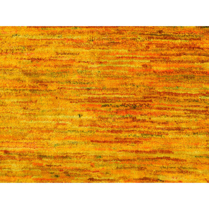 Modern and Contemporary Sari Silk Hand Knotted Rug Yellow No Border 2.1X3.0 -O078300