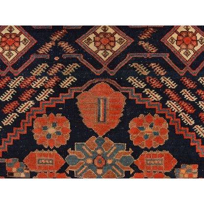 Antique Wool Hand Knotted Rug Red Ivory 4.6X6.7 -O078302