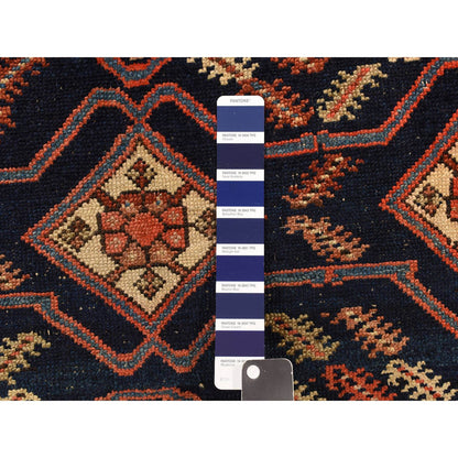 Antique Wool Hand Knotted Rug Red Ivory 4.6X6.7 -O078302