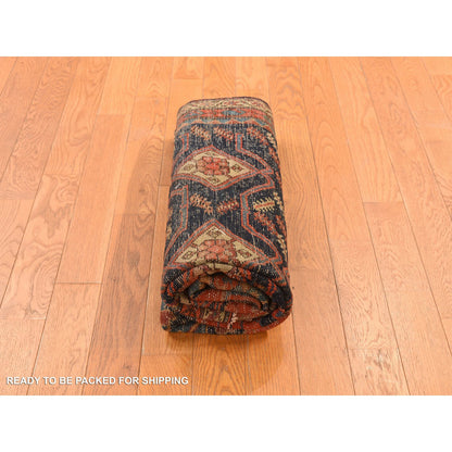 Antique Wool Hand Knotted Rug Red Ivory 4.6X6.7 -O078302