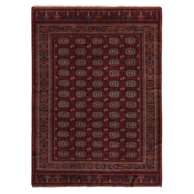 Tribal & Geometric Wool Hand Knotted Rug Red Red 6.10X9.7 -O078305