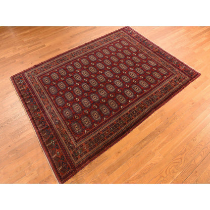 Tribal & Geometric Wool Hand Knotted Rug Red Red 6.10X9.7 -O078305