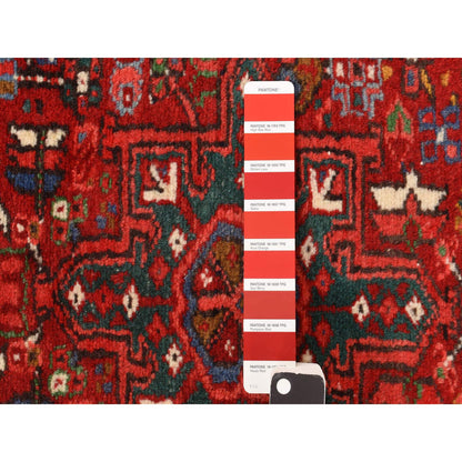 Heriz Wool Hand Knotted Rug Red Midnight Blue 3.9X9.6 -O078308