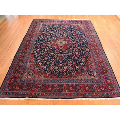 Persian Wool Hand Knotted Rug Blue Red 9.7X12.7 -O078309