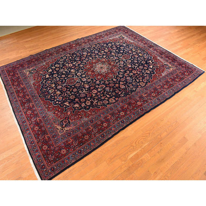 Persian Wool Hand Knotted Rug Blue Red 9.7X12.7 -O078309