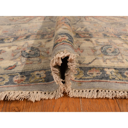 Oushak And Peshawar Wool Hand Knotted Rug Grey Ivory 9.0X11.10 -O078314