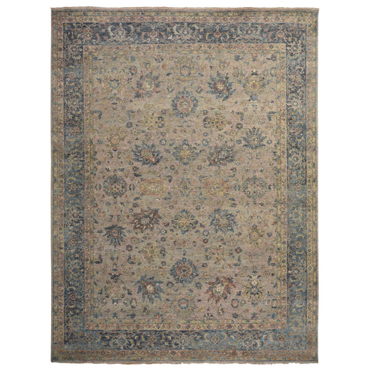 Antique Oushak Wool Hand Knotted Rug Brown 9x11.10  -O078319