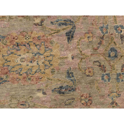 Antique Oushak Wool Hand Knotted Rug Brown 9x11.10  -O078319