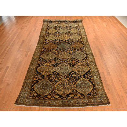 Antique Wool Hand Knotted Rug Yellow Ivory 6.8X19.3 -O078322