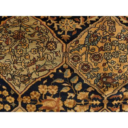 Antique Wool Hand Knotted Rug Yellow Ivory 6.8X19.3 -O078322