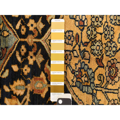 Antique Wool Hand Knotted Rug Yellow Ivory 6.8X19.3 -O078322