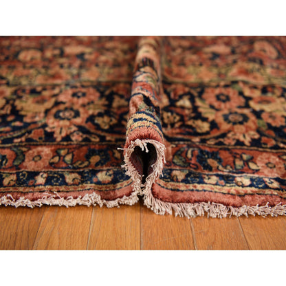 Antique Wool Hand Knotted Rug Red 11.9X16.4  -O078323