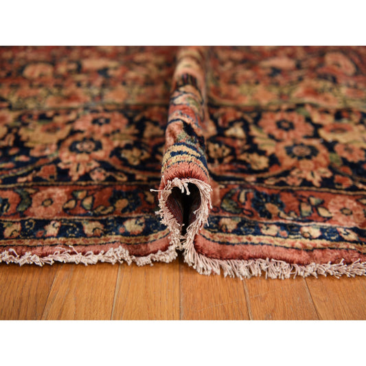 Antique Wool Hand Knotted Rug Red 11.9X16.4  -O078323
