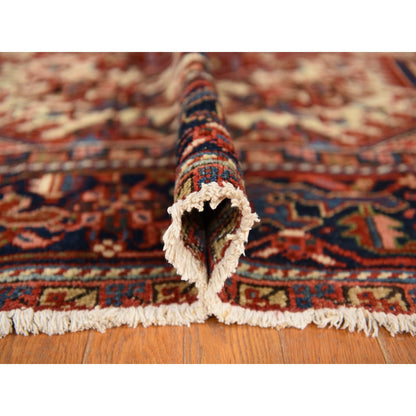 Antique Wool Hand Knotted Rug Red 8.9X12.3  -O078324