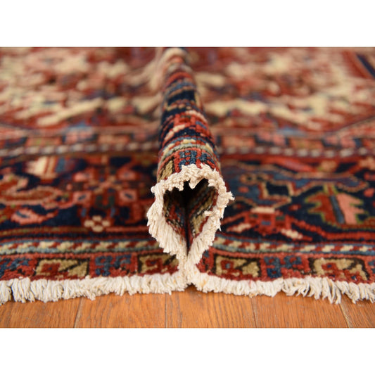Antique Wool Hand Knotted Rug Red 8.9X12.3  -O078324