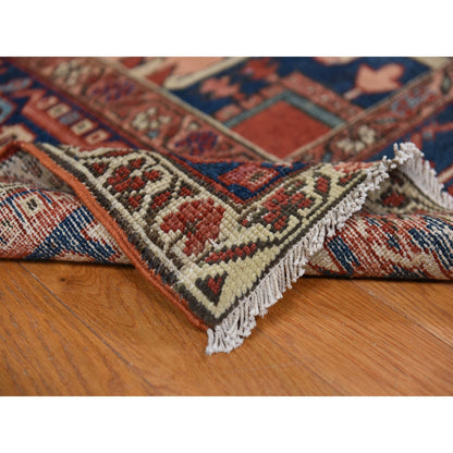 Antique Wool Hand Knotted Rug Red 9.2X14.0  -O078327