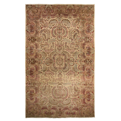 Antique Wool Hand Knotted Rug Ivory 11.7X19.3  -O078329