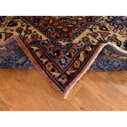 Antique Wool Hand Knotted Rug Red 9.10X13.7  -O078330
