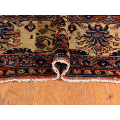 Antique Wool Hand Knotted Rug Red 9.10X13.7  -O078330