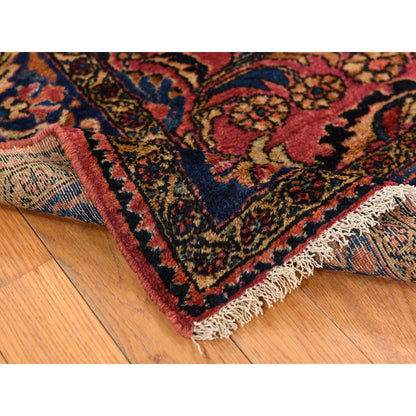 Antique Wool Hand Knotted Rug Red 4.10X6.5  -O078333