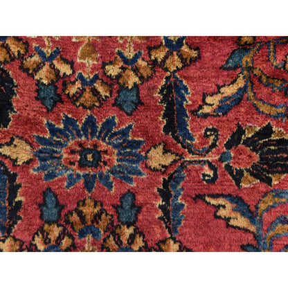 Antique Wool Hand Knotted Rug Red 4.10X6.5  -O078333