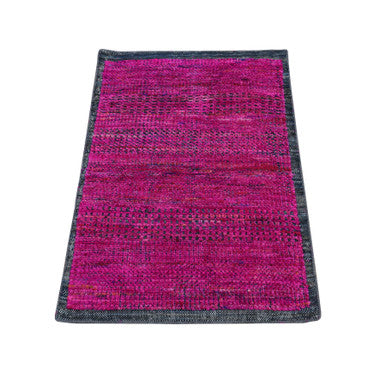 Modern and Contemporary Wool & Silk Hand Knotted Rug Pink 2.0X3.1  -O078336