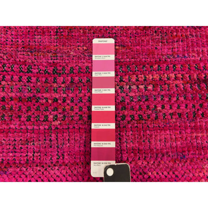 Modern and Contemporary Wool & Silk Hand Knotted Rug Pink 2.0X3.1  -O078336