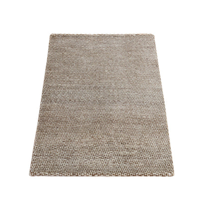 Modern and Contemporary Wool Hand Knotted Rug Ivory 2.0X3.0  -O078340